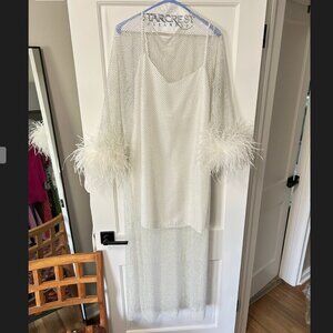 Custom Etsy Rhinestone mesh Long Sleeve Maxi Dress w/ Mini Dress